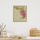 Kaart van het Gebied van Florida Poster (Keuken)