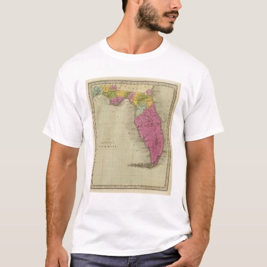 Kaart van het Gebied van Florida T-shirt (Voorkant)