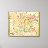 Kaart van het gebied van Minnesota (1852) Canvas Afdruk (Voorkant)