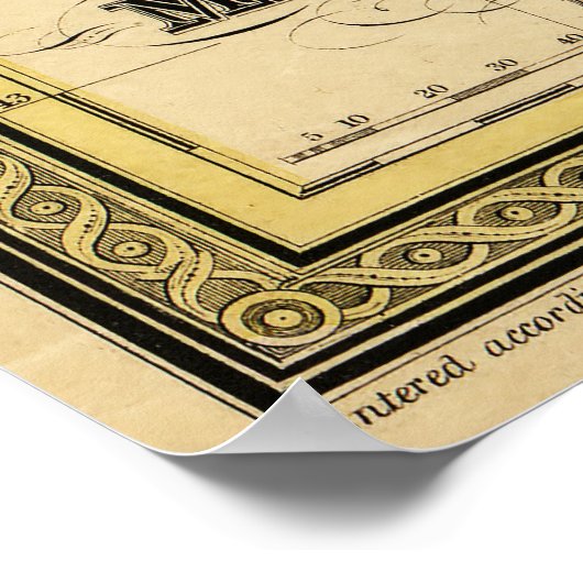 Kaart van het gebied van Minnesota (1852) Poster (Hoek)