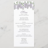 Kaart van het gekleurd menu Wisteria (Voorkant)