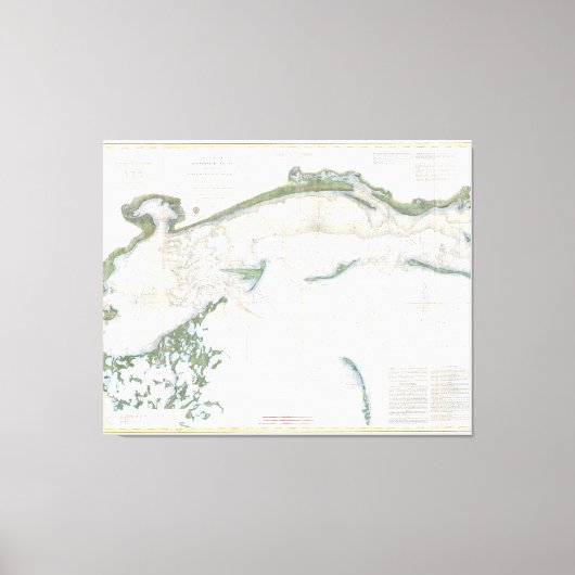  kaart van het geluid van Mississippi (1866) Canvas Afdruk (Voorkant)