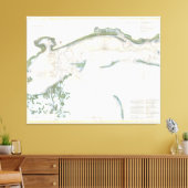  kaart van het geluid van Mississippi (1866) Canvas Afdruk (Insitu (Woonkamer))