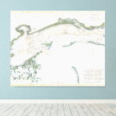  kaart van het geluid van Mississippi (1866) Canvas Afdruk (Insitu (Houten vloer))