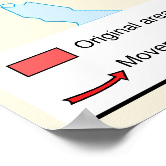 Kaart van het Genghis Khan Empire in de 13de eeuw Poster (Hoek)