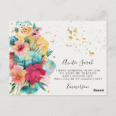 Kaart van het Godmoeder-voorstel Floral Gold Splat (Achterkant)