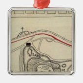 Kaart van het Golden Gate Park Metalen Ornament (Voorkant)