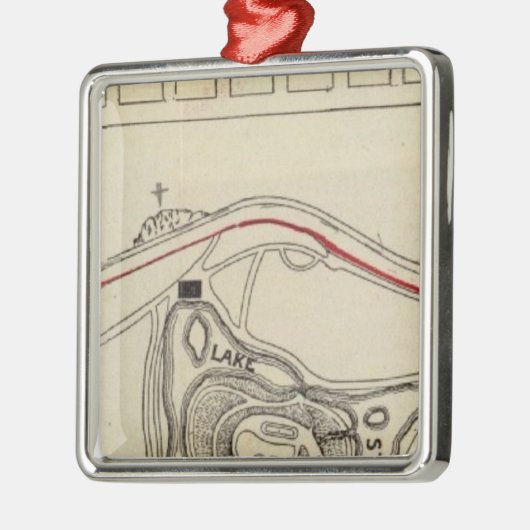 Kaart van het Golden Gate Park Metalen Ornament (Links)