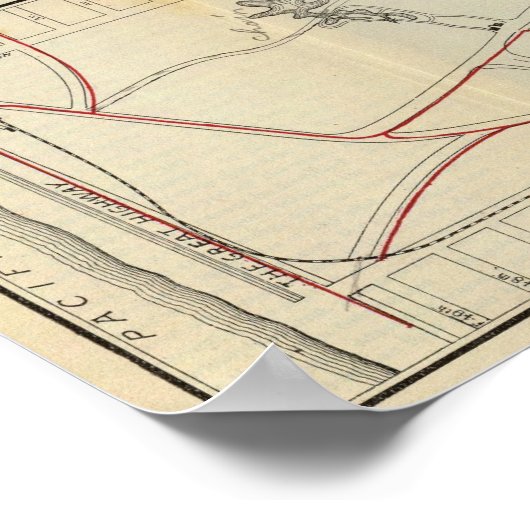 Kaart van het Golden Gate Park Poster (Hoek)