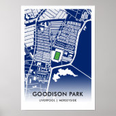 Kaart van het Goodison Park Stadium - thuisbasis v Poster (Voorkant)