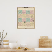 Kaart van het graafschap Green, de staat Wisconsin Poster (Keuken)