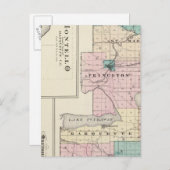 Kaart van het graafschap Green Lake, staat Wiscons (Voorkant / Achterkant)