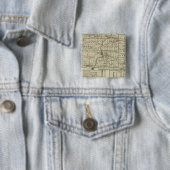 Kaart van het graafschap Ogle, Polo en Oregon Vierkante Button 5,1 Cm (In situ)