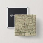 Kaart van het graafschap Ogle, Polo en Oregon Vierkante Button 5,1 Cm (Voorkant /achterkant)