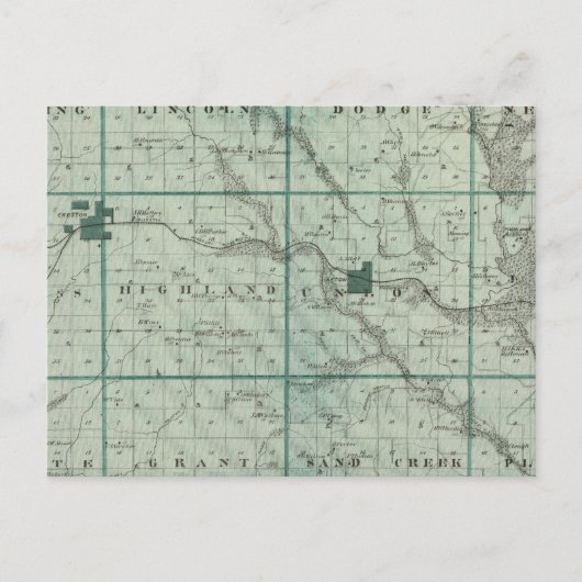 Kaart van het graafschap Unie, de staat Iowa (Voorkant)