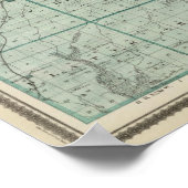 Kaart van het graafschap Unie, de staat Iowa Poster (Hoek)