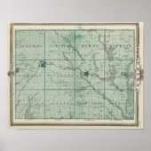 Kaart van het graafschap Unie, de staat Iowa Poster (Voorkant)