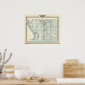 Kaart van het graafschap Unie Poster (Keuken)