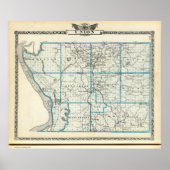 Kaart van het graafschap Unie Poster (Voorkant)