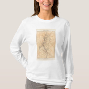 Kaart van het graafschap Washoe met mijnbouwclaims T-shirt