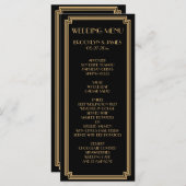 Kaart van het Great Art Deco Black Gold Wedding Me (Voorkant / Achterkant)