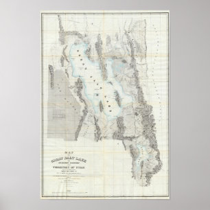 Kaart van het Great Salt Lake Poster