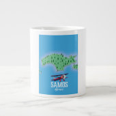 kaart van het Griekse eiland Samos Grote Koffiekop (Voorkant)