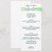Kaart van het groene Diamond Infinity Wedding Menu (Voorkant / Achterkant)