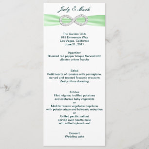 Kaart van het groene Diamond Infinity Wedding Menu