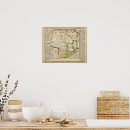 Kaart van het grondgebied van Arkansas Poster (Keuken)