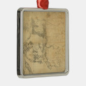 Kaart van het grondgebied van de Verenigde Staten Metalen Ornament (Rechts)