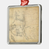 Kaart van het grondgebied van de Verenigde Staten Metalen Ornament (Links)