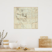 Kaart van het grondgebied van de Verenigde Staten Poster (Keuken)