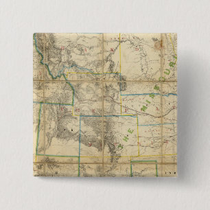 kaart van het grondgebied van de Verenigde Staten Vierkante Button 5,1 Cm