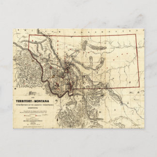 Kaart van het grondgebied van Montana (1865)