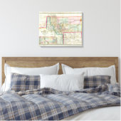 Kaart van het grondgebied van Montana Canvas Afdruk (Insitu (Slaapkamer))