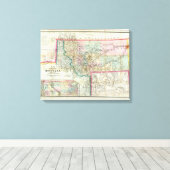 Kaart van het grondgebied van Montana Canvas Afdruk (Insitu (Houten vloer))