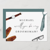 Kaart van het Groomsman-voorstel voor groom (Voorkant / Achterkant)