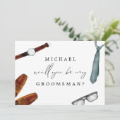 Kaart van het Groomsman-voorstel voor groom (Staand voorkant)