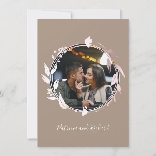 Kaart van het Grullo Monogram Photo Wedding Menu (Achterkant)