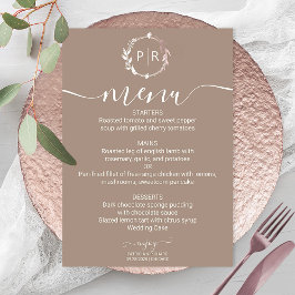 Kaart van het Grullo Monogram Photo Wedding Menu