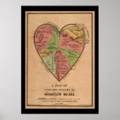 kaart van het hart van een vrouw poster (Voorkant)