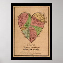 kaart van het hart van een vrouw poster