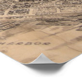  kaart van het hart van Seattle (1905) Poster (Hoek)