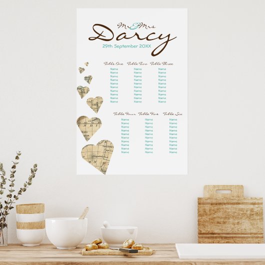  kaart van het hartzitje poster (Keuken)