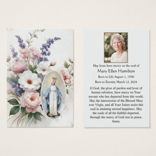 Kaart van het Heilig Maria Begrafenis Katholiek Ge (Voorkant /achterkant)