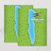 kaart van het Honeoye Lake New York (Voorkant / Achterkant)