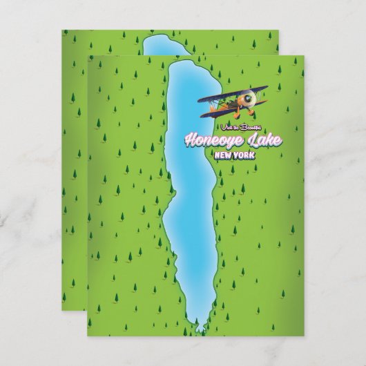 kaart van het Honeoye Lake New York (Voorkant / Achterkant)