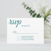 Kaart van het Huwelijk RSVP van de pauw de Blauwe (Staand voorkant)