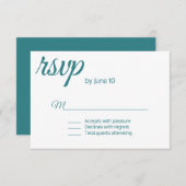 Kaart van het Huwelijk RSVP van de pauw de Blauwe (Voorkant / Achterkant)